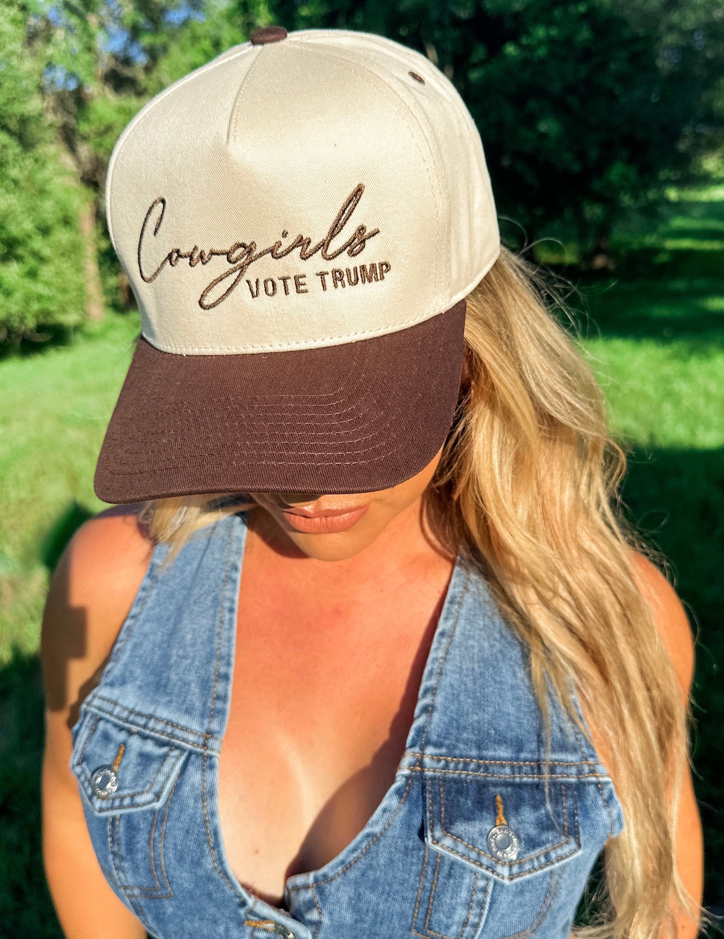 Cowgirls Vote Trump Hat-Brown