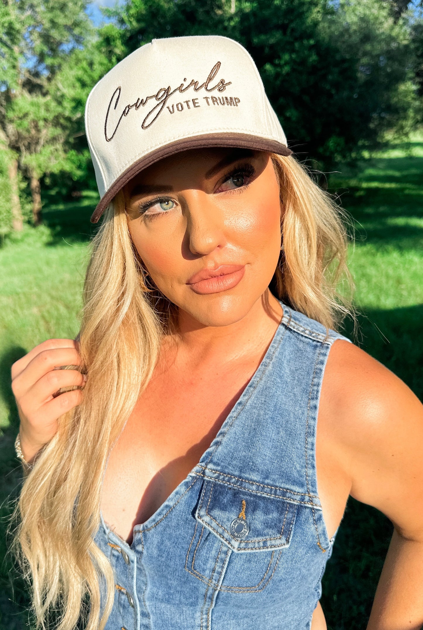 Cowgirls Vote Trump Hat-Brown