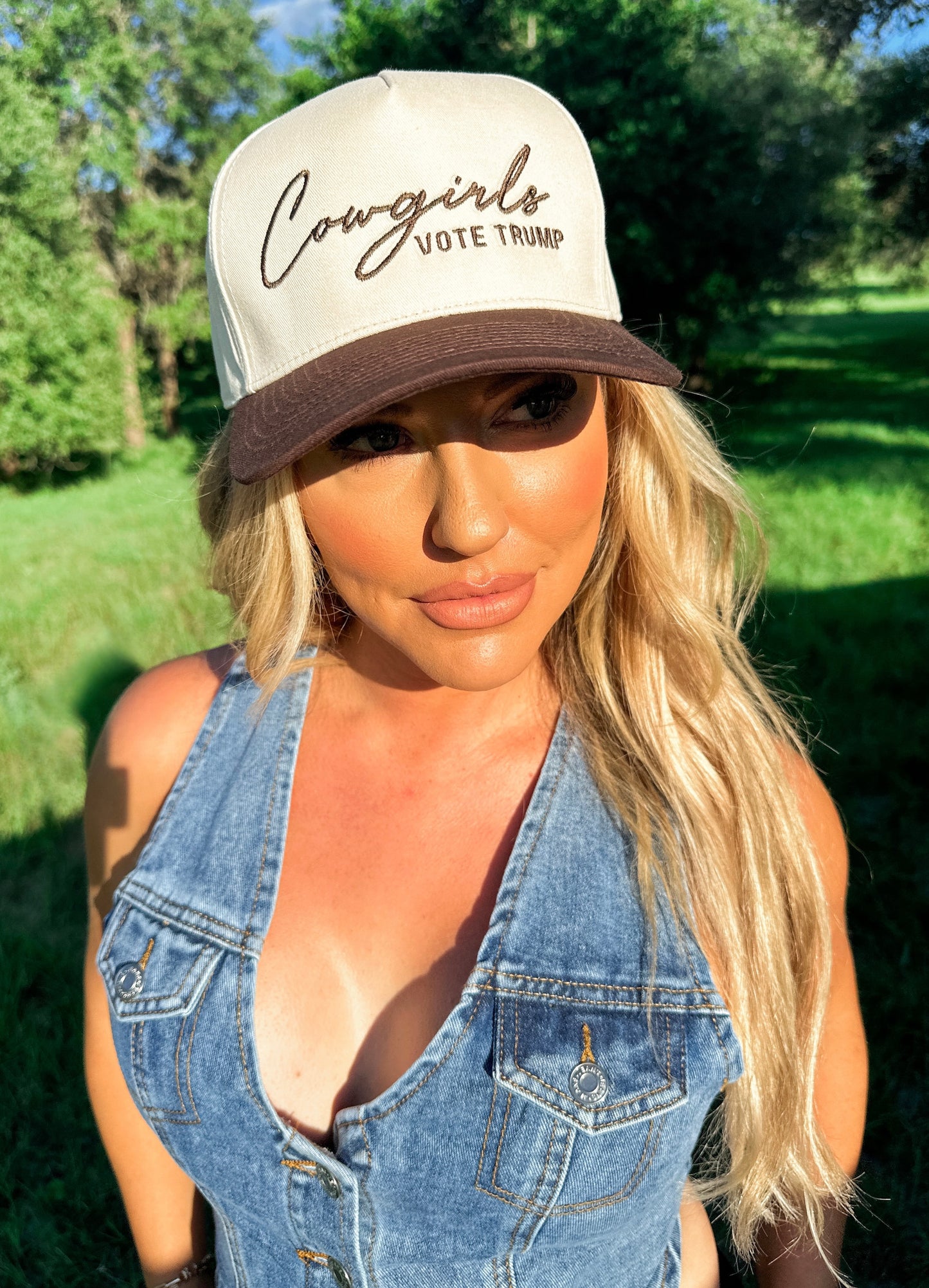 Cowgirls Vote Trump Hat-Brown