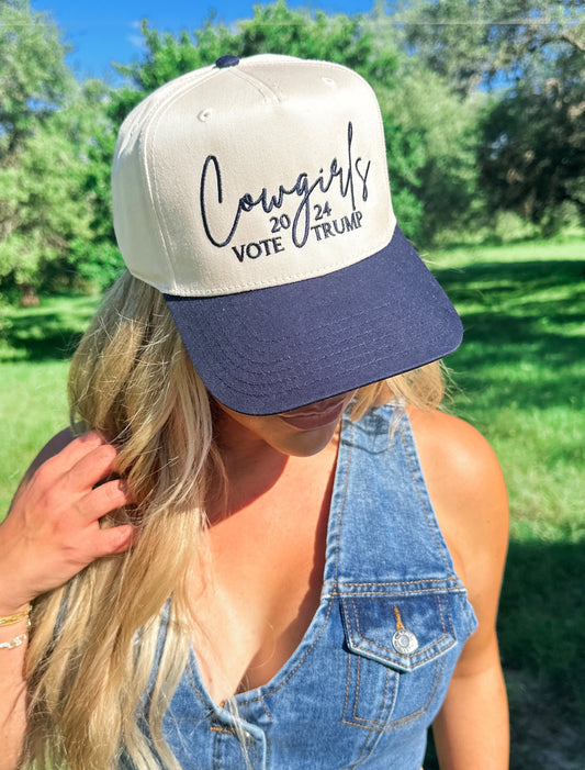 Cowgirls Vote Trump 2024-Navy